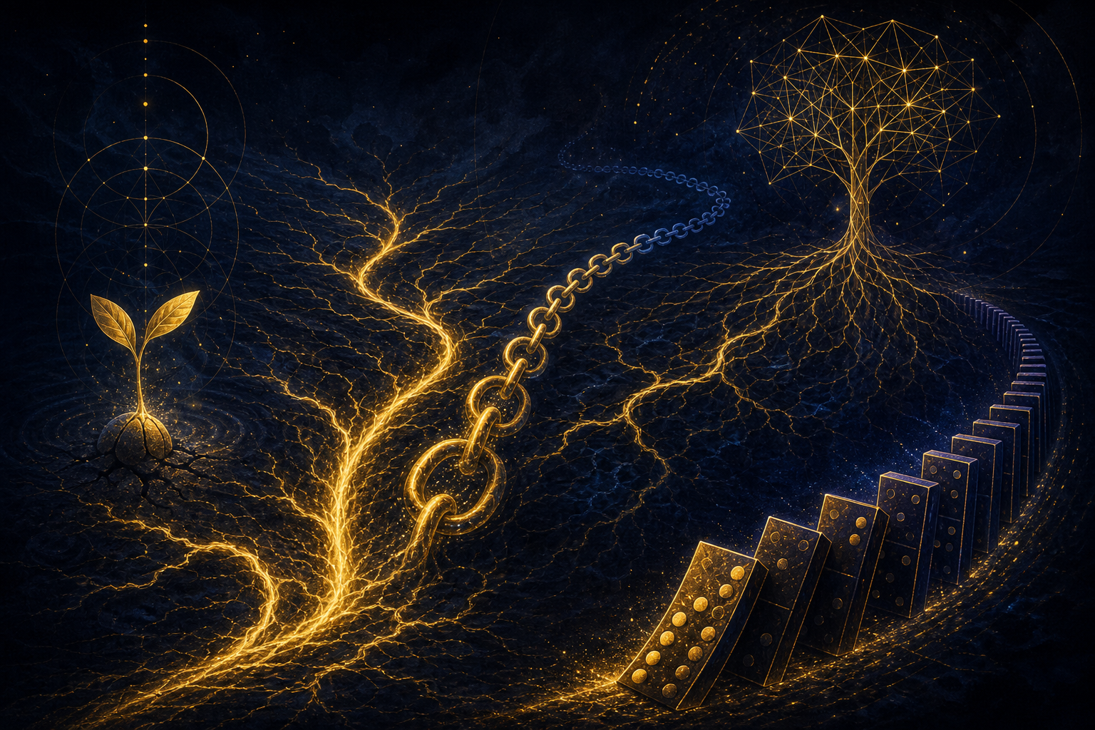 Cause & Effect — Hermetic principle illustration